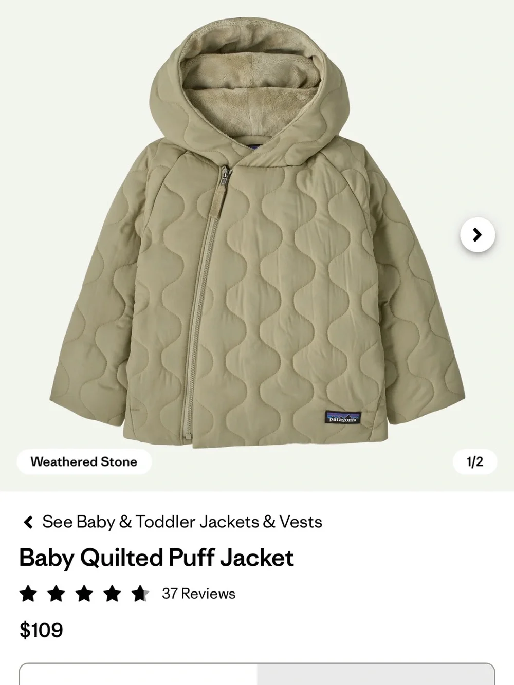 Patagonia Kids Quilted Hooded Puffer Jacket - Light Taupe Pink